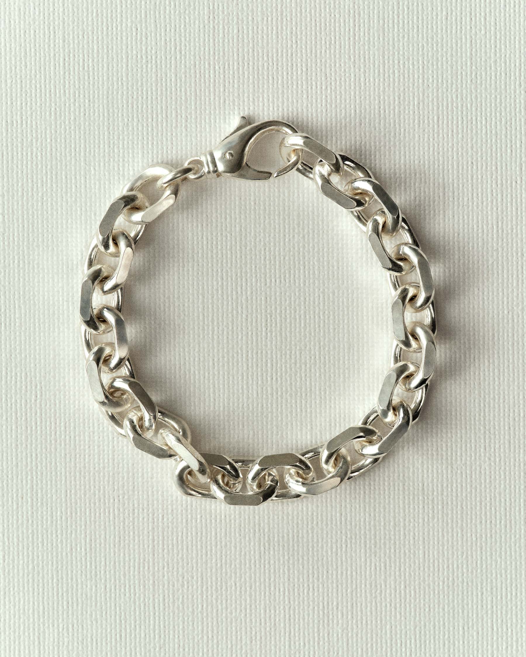 Chunky faceted trace chain bracelet