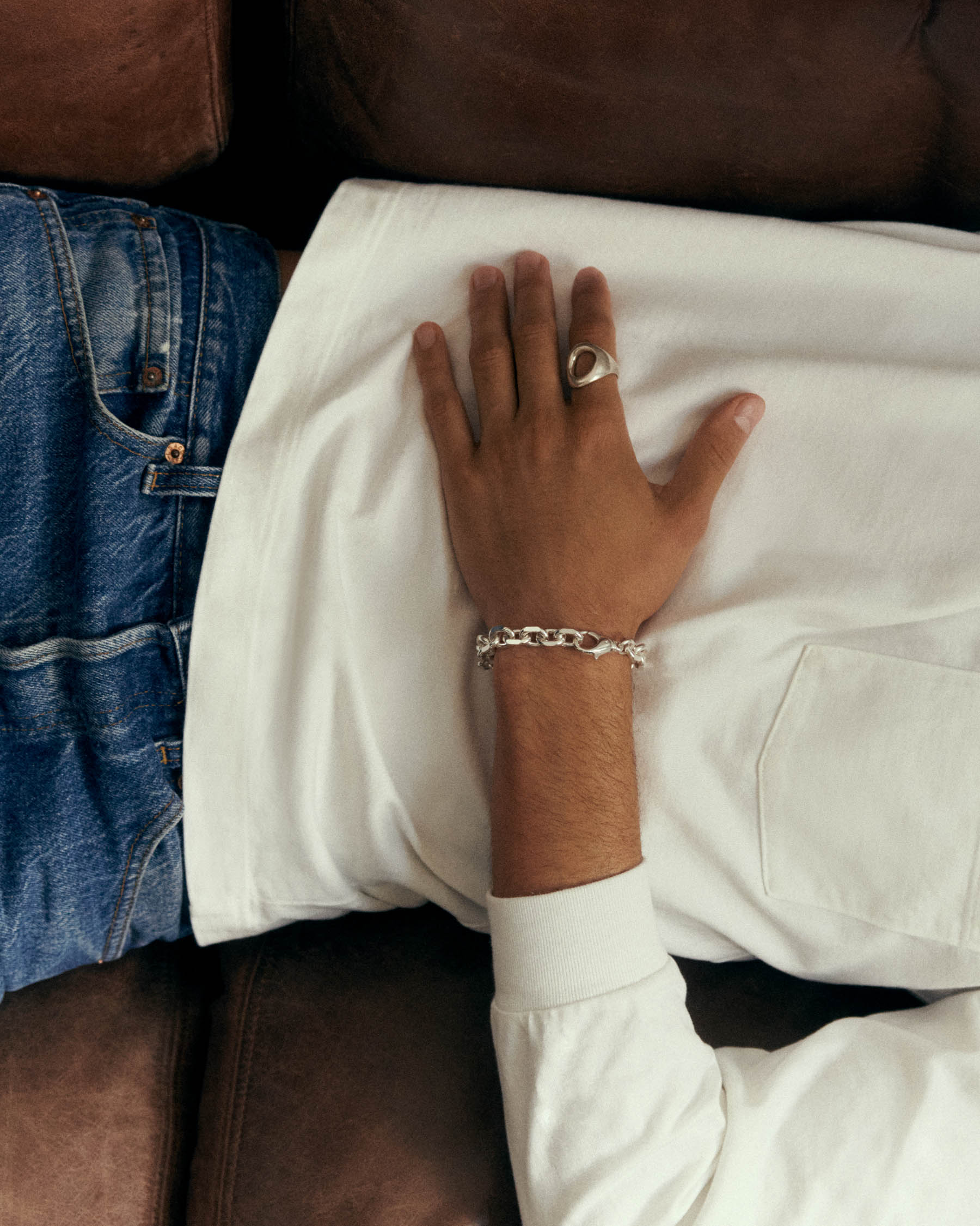 Chunky faceted trace chain bracelet