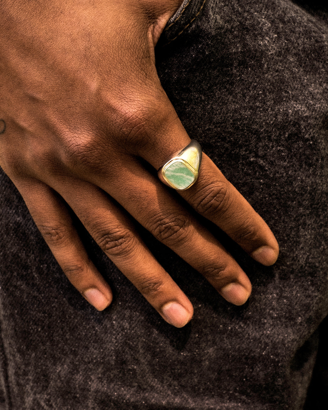 Bague Chevalière Pierre Rectangle