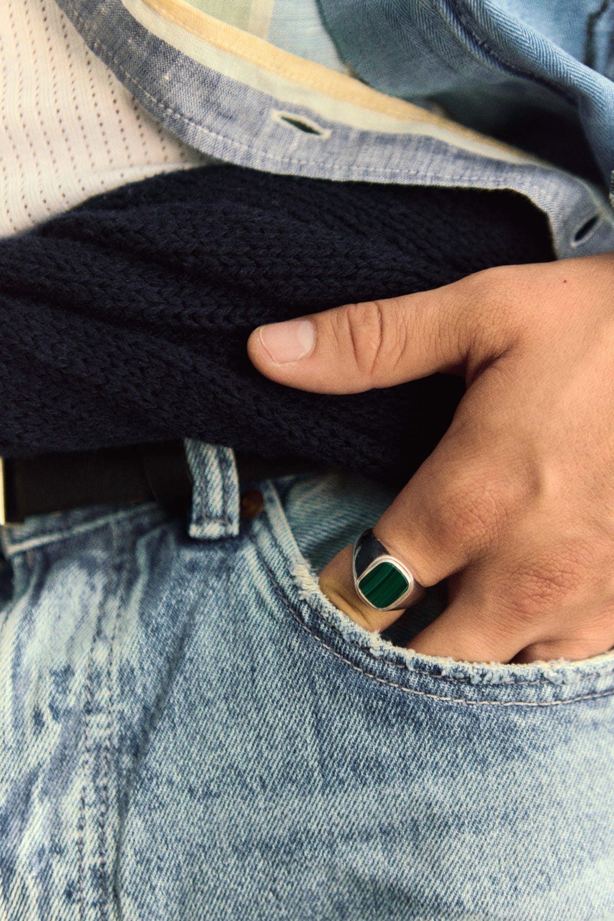 Stone Signet Ring Rectangle