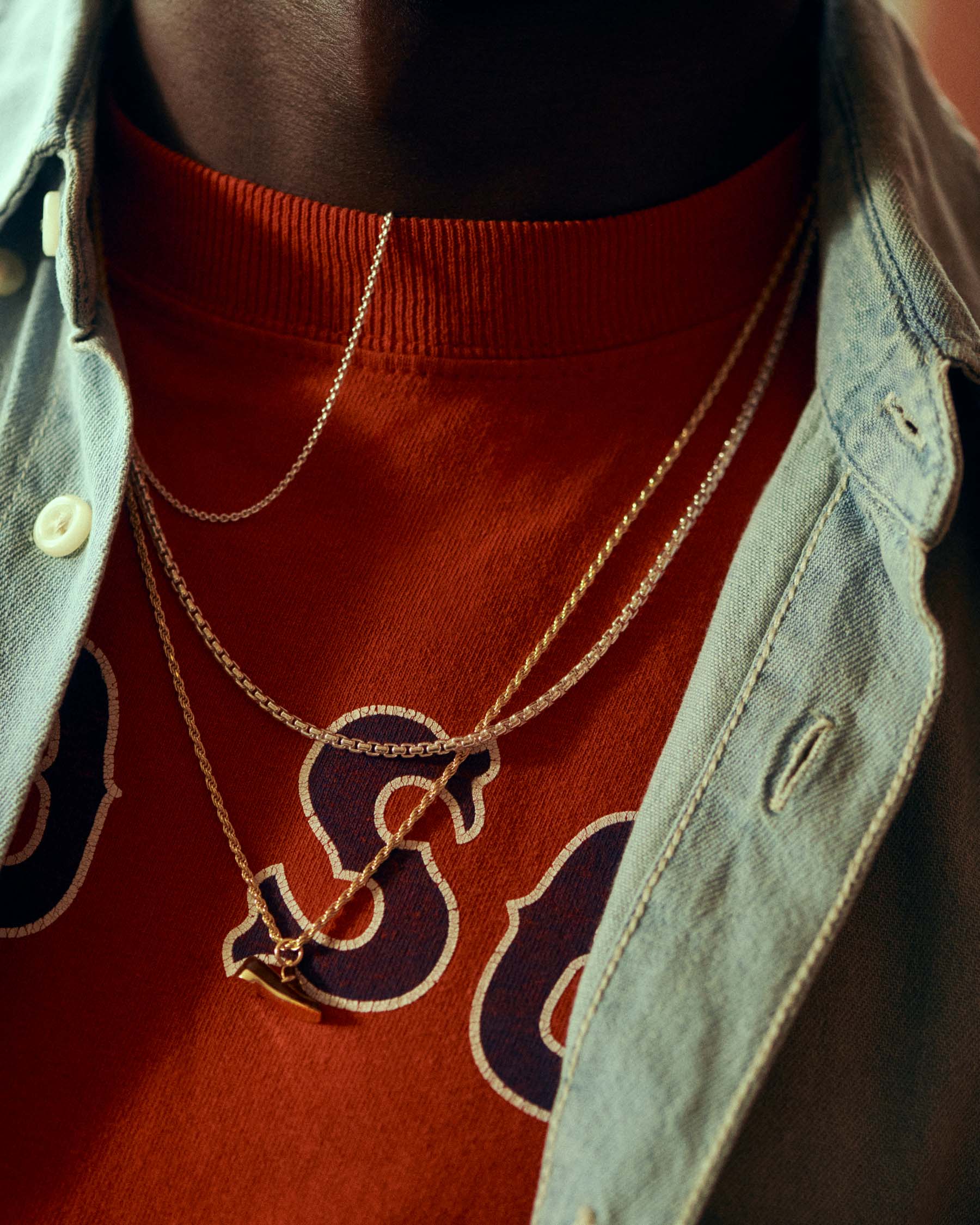 Round box chain necklace