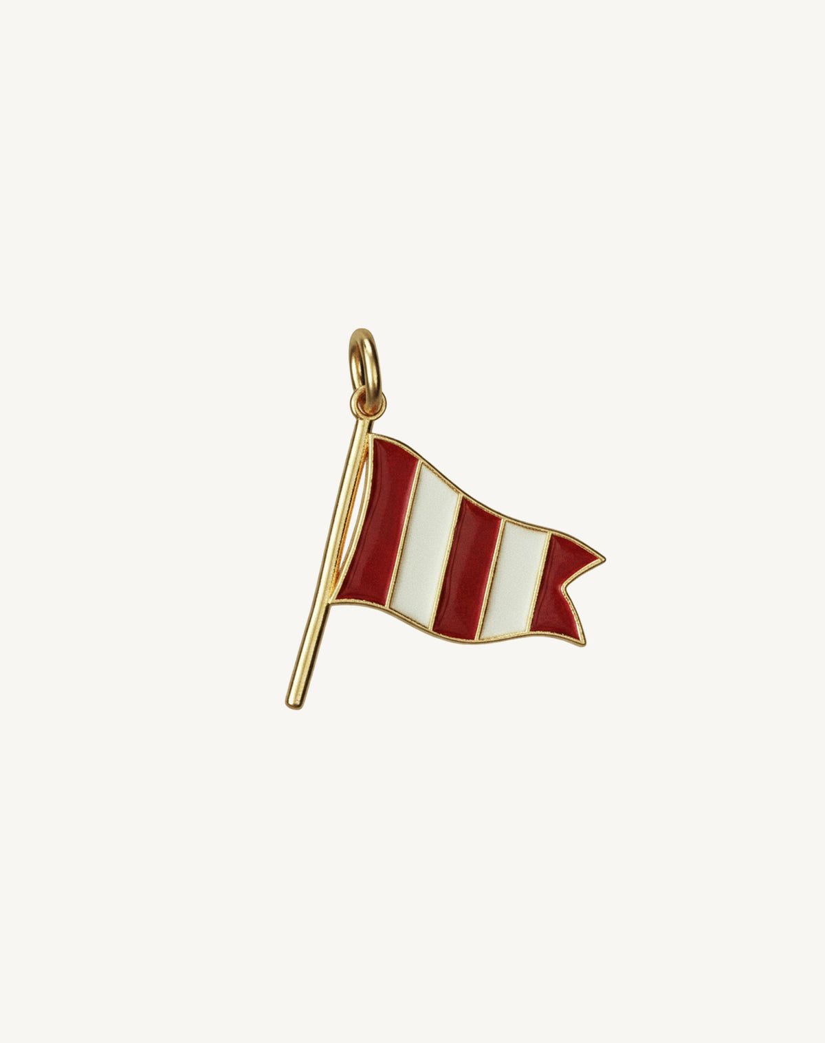 The same pennant in gold, red and white enamel, hanging ring