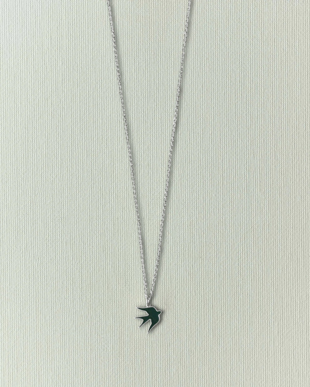 Enamel swallow necklace